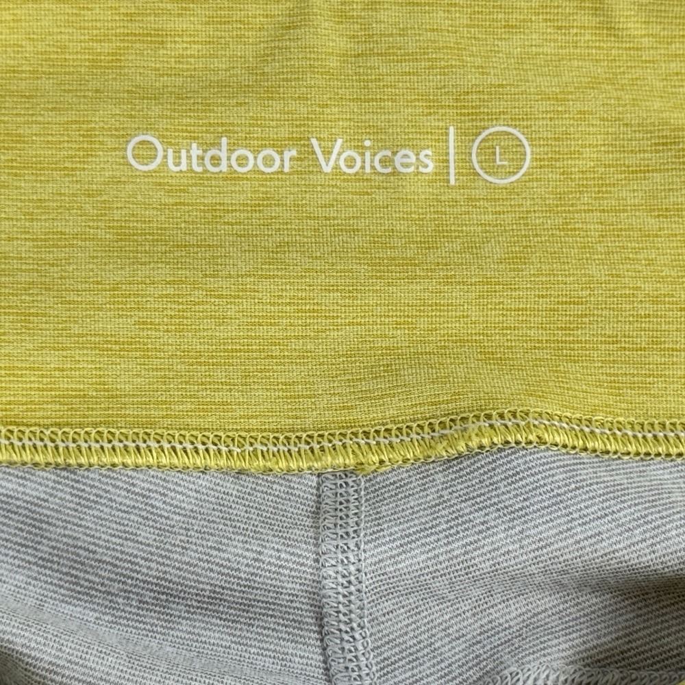Outdoor Voices Leggings Womens Large Gray Yellow Blue Excellent Colorblock 7/8 - Picture 4 of 5
